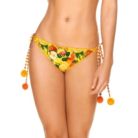 NWT Cosita Linda reversible tropical print triangle bikini top & bottom set - Picture 6 of 16